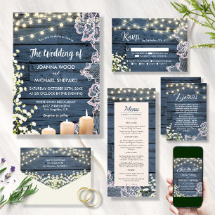 Invitación Boda de candelabros y encajes para respirar de beb