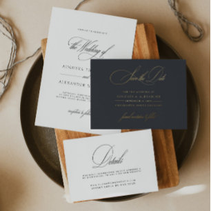 Invitación Elegante Boda de Monograma Romántico