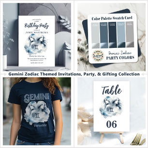Hoja De Papel De Regalo Gemini Watercolor Bull Zodiac Tema Fiesta de cumpl