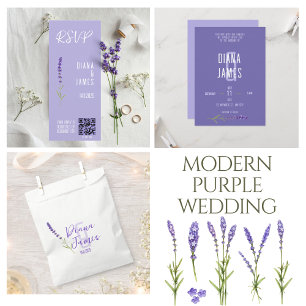 Bolsa De Papel elegante boda de lavanda