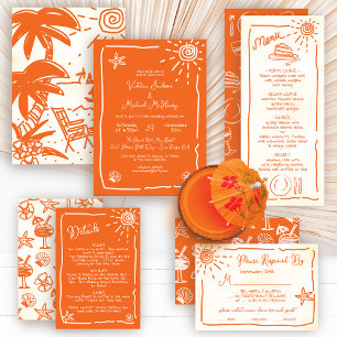 Mano tropical soleada dibujada Gracias tarjeta de 