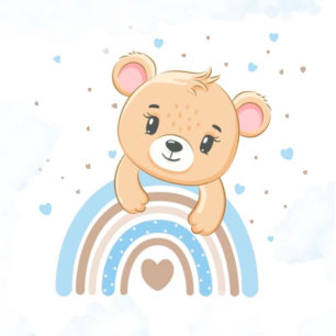 Invitación Adorable Bear Boho Rainbow Boy Baby Shower