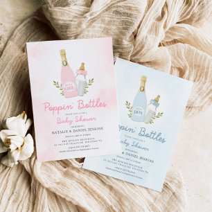 Invitación Botellas de Poppin Boy Baby Shower