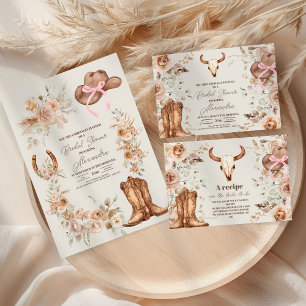 Invitación Ducha Boho Floral Western Bridal