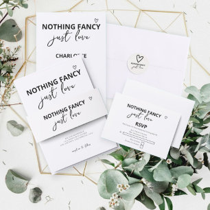 Invitación Nada Fancy Just Love Minimalista Boda