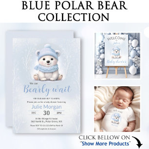 Body Para Bebé Cuadros Blue Polar Bear Nombre Niño Bebé Bodysuit
