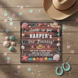 Plato De Papel Cumpleaños Personalizado de Vaquera Costera Occide