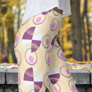 Leggings Patrón de núcleos negros coloridos