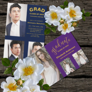 Invitación Tipografía minimalista 3 Graduación fotográfica