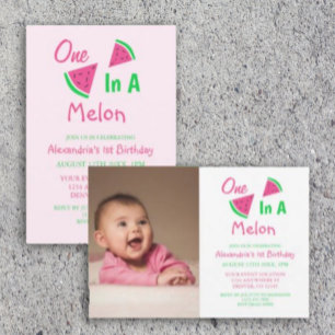 Invitación Primer Cumpleaños De One In A Melon