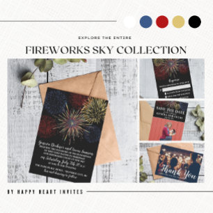 Invitación a la boda del 4 de julio en el cielo de