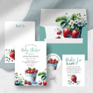 Tarjeta De Recepción Fresas De Color Agua Libros Para Bebés