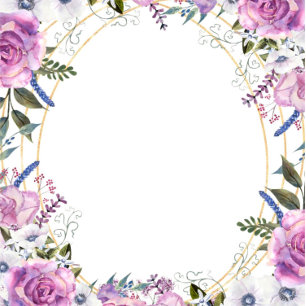 Invitación Púrpura acuarela Peony Gold Couples Ducha