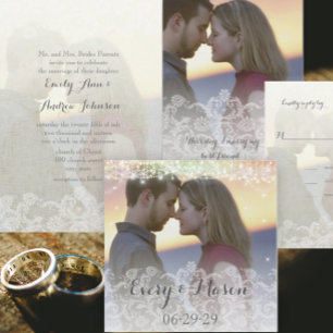 Invitaciones rusticas a la boda de novios en grise