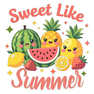 Pegatina Dulce Como Amigos De Frutas Kawaii De Verano