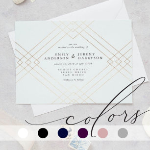 Tarjeta De Confirmación De Asistencia Elegancia rosa dorada Diamante Geo Deco Boda