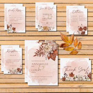 Tarjeta De Confirmación De Asistencia Rubor Watercolor Autumn Modern