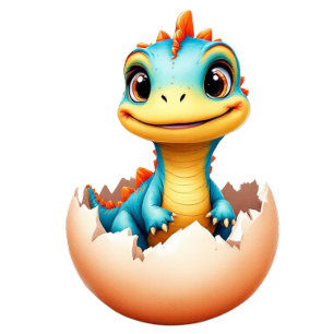 Invitación Dinosaurio fuera del Huevo