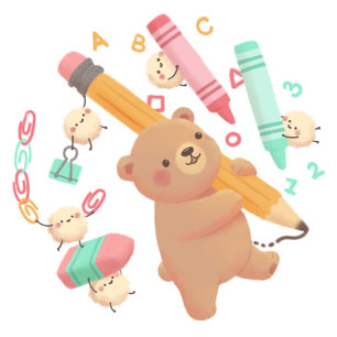 Tarjeta De Agradecimiento Dulces sueños: Ilustracion de oso y miel