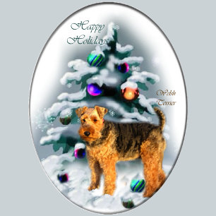 Tarjeta Festiva Regalos de Navidades de Welsh Terrier