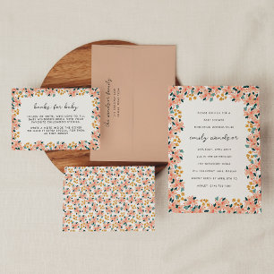 Invitación Amarillo acuarela Floral Garden Baby Shower