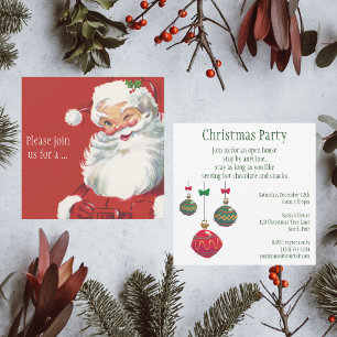 Pegatina Rectangular Vintage Christmas, Jolly Santa Claus Winning