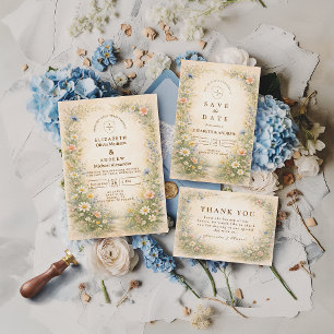 Invitación Boda de Campo Azul Rubor