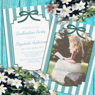 Invitación Graduación Verde Turquesa