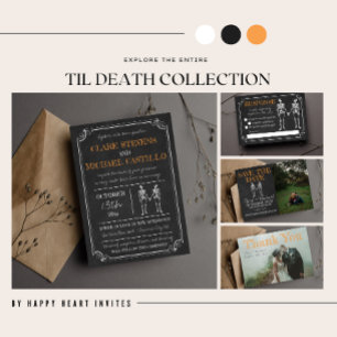 Invitación Naranja de calabaza de muerte hasta la muerte de l