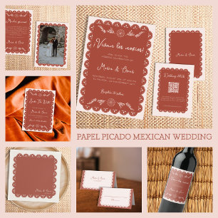 Servilleta De Papel Boda mexicano Papel Picado Terracotta