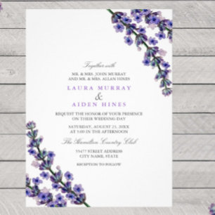 Elegante invitación a la boda de Lavanda