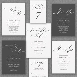 Invitación Simple caligrafía elegante que hacemos Boda