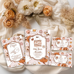 Invitación Groovy Halloween Little Boo Baby Shower