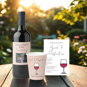 Invitación de cumpleaños 60 vino envejecido a la p