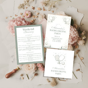 Pegatina Redonda Elegant Pickleball Club Fiesta de Despedida de Sol