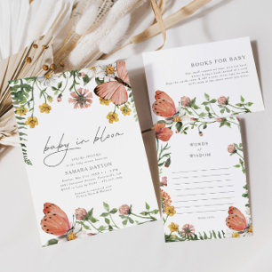 Invitación Bebé en el florecimiento silvestre Baby Shower