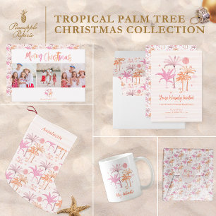 Invitación Elegantes Navidades de palmeras tropicales