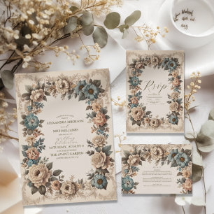 Elegante invitación a la boda Art Nouveau