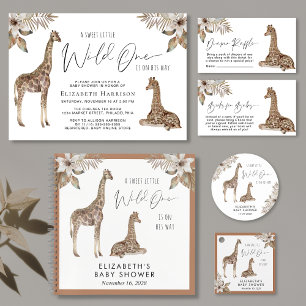 Invitación Baby Shower de color de agua de cebra de Boho