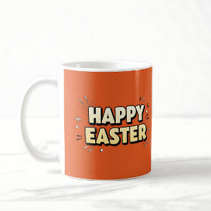Pegatina Vintage Happy Easter Typographic Sticker