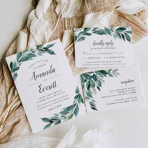 Tarjeta Abundant Foliage RSVP con opción de comida