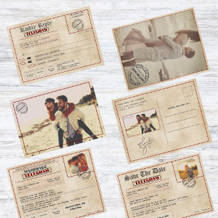 Postal Fotos personalizadas Vintage  Agradecimiento Antig