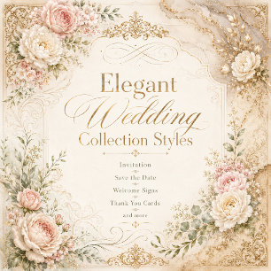 Invitación Encanto de Rosa Antiguo Boda Vintage Elegante