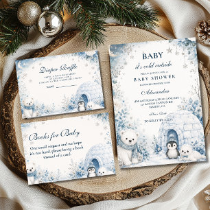 Tarjeta De Recepción Sorteo de Pañales Blue Baby Está Frío Afuera
