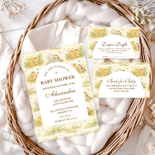 Invitación Bebés Animales de la Jungla Baby Shower
