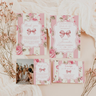Invitación Ducha de novias de barba rosa suave