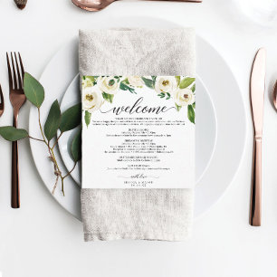 Invitaciones tridobladas de rosas blancas