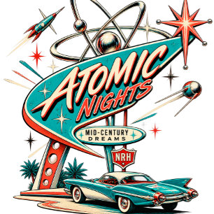 Gorra de camionero Atomic Nights Vintage de la era