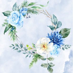 Invitación Dusty Boda de la acuarela de la Marina Azul