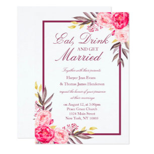 Invitación Peony Romance Wedding Invite